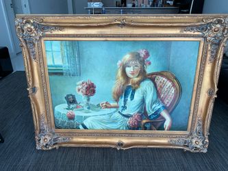 Painting and gold frame: J. Rankin Oil on Canvas