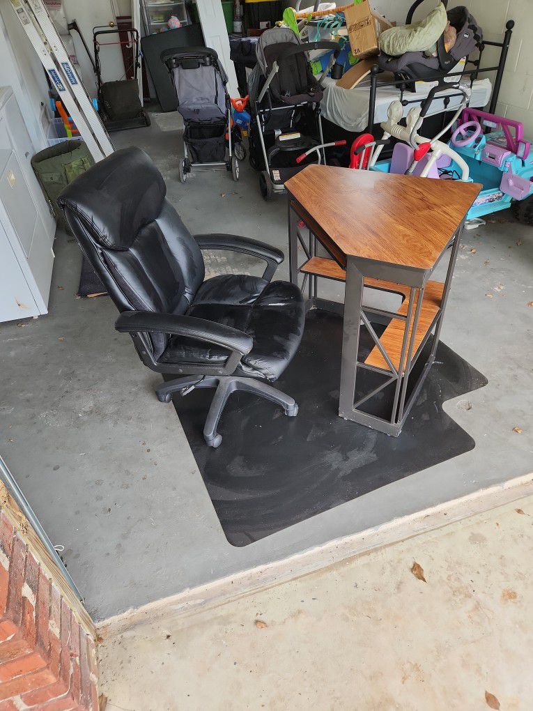 Corner Desk, Chair, And Mat