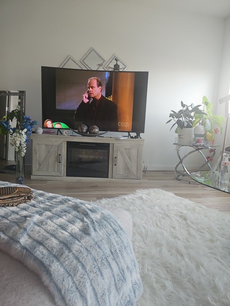 65 Inch Samsung CURVE TV & FIREPLACE