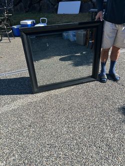 Free Large Wall Mirror with Black Frame