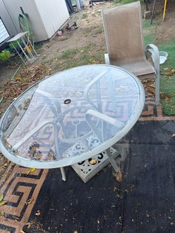 Glass outdoor table
