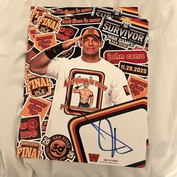 WWE John Cena autographed 11 X 14 Survivor Series Poster 