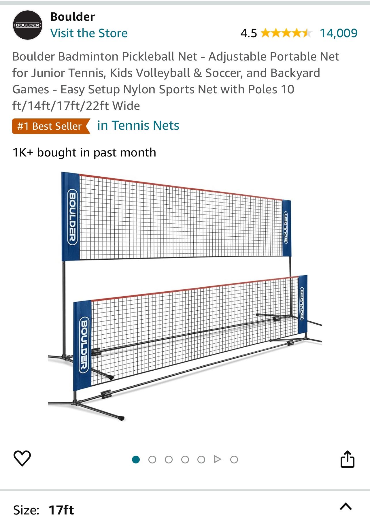 Pickleball, Badminton, Tennis Net (Portable)