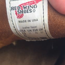 Red Wings Shoes Size 12 Men