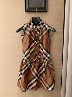 BURBERRY Cotton Plaid Slim Vest Dress