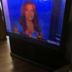 60 inch flatscreen TV. The big kind. Old-school. Weighs 200 pounds. Works perfectly. $35