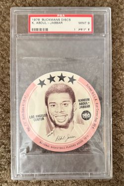 1976 Buckmans Basketball Disc Kareem Abdul-Jabbar Los Angeles Lakers HOF PSA 9 MINT