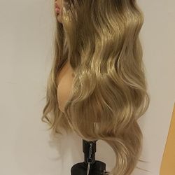 Long Blonde Wavy Wig