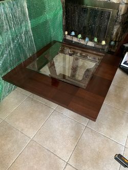 Modern Coffee Table with Floating Glass Top