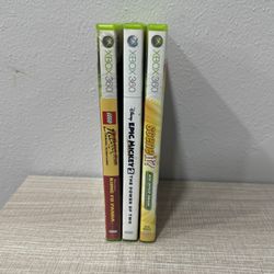 Xbox 360 Disney Epic Mickey 2, Lego Indiana Jones, King Fu Panda, And Scene It