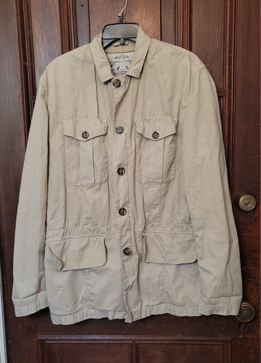 Vintage Banana Republic Men's 100% Cotton Safari & Travel Jacket-Khaki-Size L