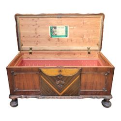 Antique Depression Era Waterfall Cedar Chest