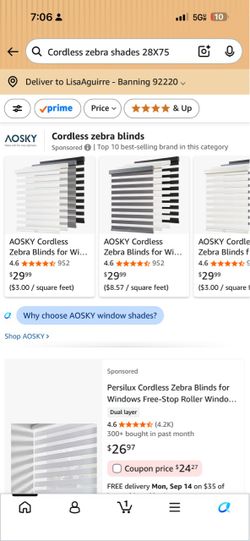 Zebra cordless blind