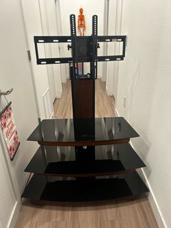 3-Tier Glass TV Stand with Mount