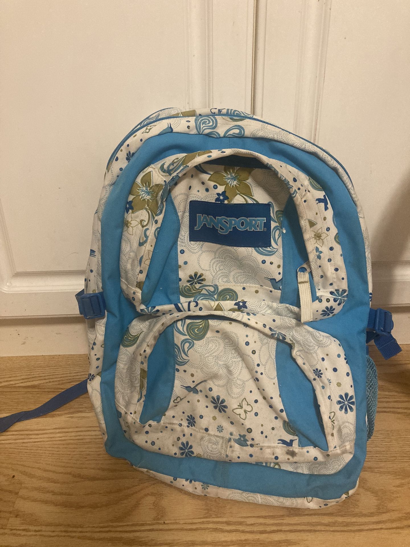 Jansport Backpack, Aqua Flowered