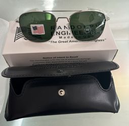 Randolph  Skymaster  green Lens silver Frame  Sunglasses 