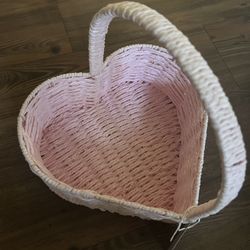 Pink  Heart Basket 