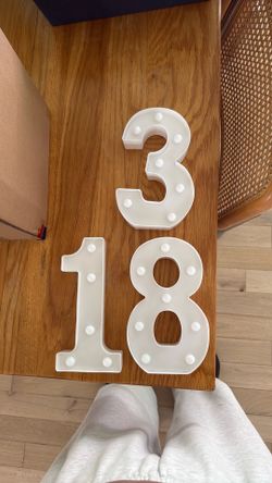 Light up battery powered numbers 8.5 in height