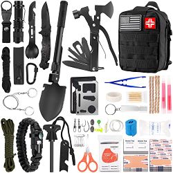 142Pcs Survival Kit and First Aid Kit, Brand New (Black)