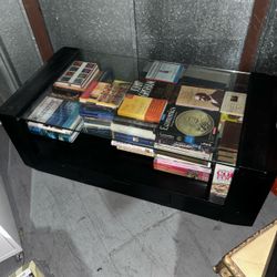 Black Glass Top Coffee Table and End Table Set