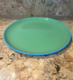 Sonoma Green and Striped Ceramic Bowl and Plate Set