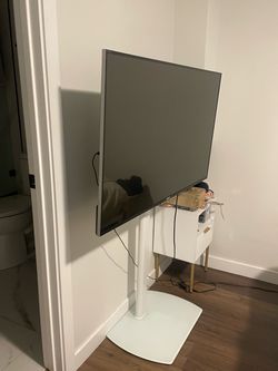 Flat screen TV White Floor Stand