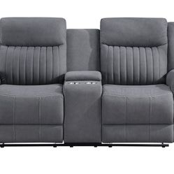 Two Seater Reclining, Love Seat And Grey Color Brand New
