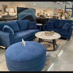 Blue Sofa And Loveseat By Ashley 🔹 Living Room Set 👍 Special Discount ✅