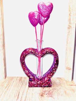 Handmade Heart Shaped Pink Vase