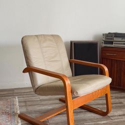 Bentwood Leather Lounge Chair