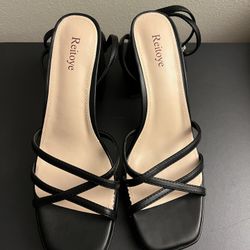 Strappy Platform Heels for Women 3.5inch Chunky Block Heels Square Toe Heeld Sandals for Parties, Special Events