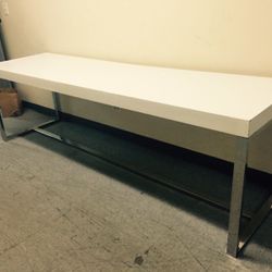 White 96" modern Dining Table - Grey 