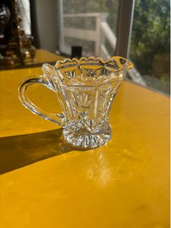 Vintage Crystal Glass Creamer Pitcher
