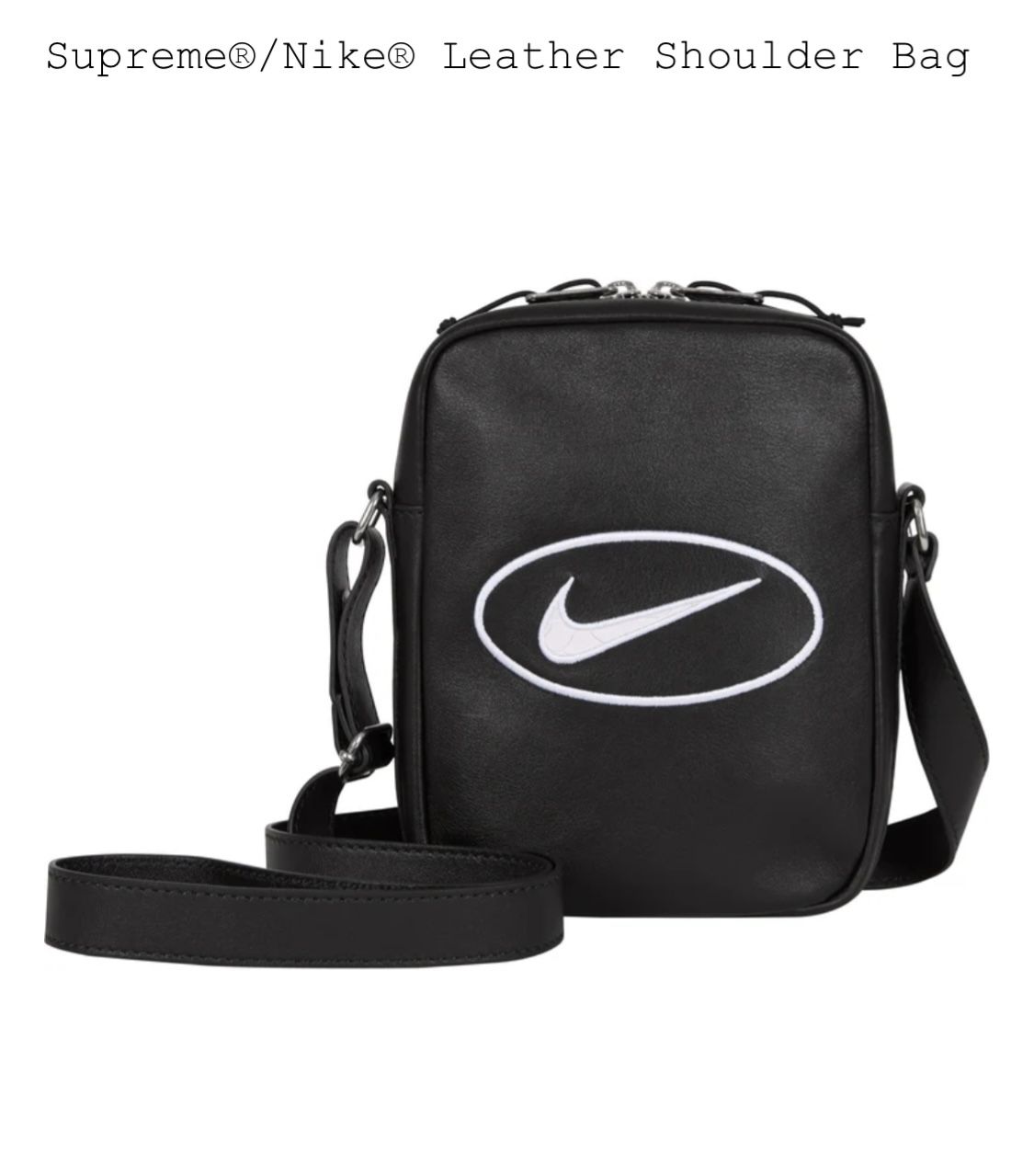 Supreme x Nike Leather Shoulder Bag Black