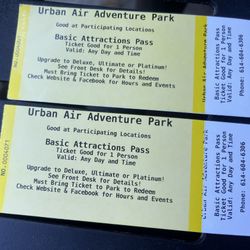 2 Urban Air adventure Park Passes 
