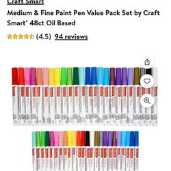 Craftsmart 48ct Medium And Fine Tip Paint Markers 