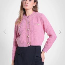 STANDARD SLEEVE CREW NECK KNITTED CARDIGANS