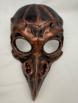 Steampunk Plague Doctor Bird Skull Mask – Bronze Metallic Beak Mask