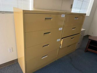 4-Drawer Lateral Metal File Cabinets – Set of 2