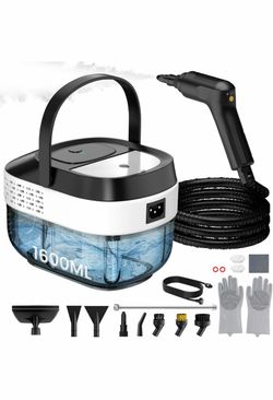 Limpiador de vapor, 1600ML vaporizador de mano para limpieza del automóvil del hogar 10s Heat-up, 19pcs Accessories, 3 Levels, Chemical-free Cleaning