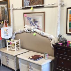 King Size Headboard And Two Nightstands