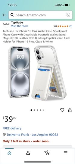 New iPhone 16 Plus Magnetic Wallet Phone Case