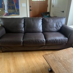 Dark Brown Leather Couch ($300)