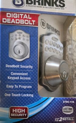 Brinks 2780-119 Electronic Digital Deadbolt w/Backlit Keypad - Satin Nickel