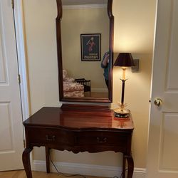 Antique Mahogany Desk With Mirror Claw Feet 