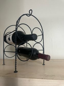 Black Wrought Iron Wine Rack