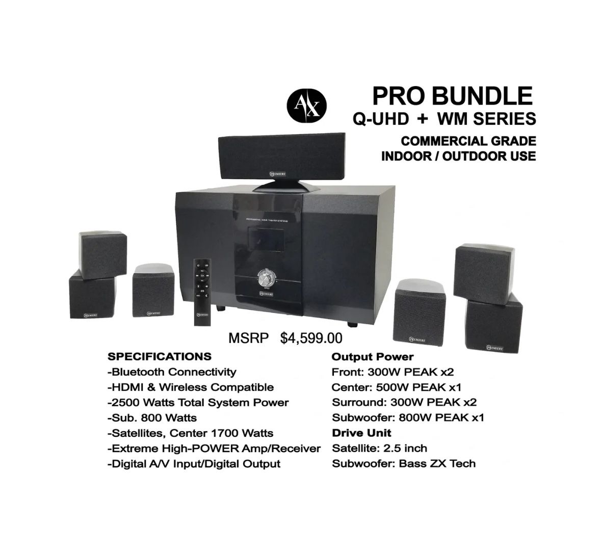 PRO BUNDLE Q-UHD + WM SERIES COMMERCIAL GRADE INDOOR / OUTDOOR USE