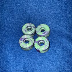 Skateboard Wheels Purple/Teal Swirls 52mm 99A (Set of 4 wheels)