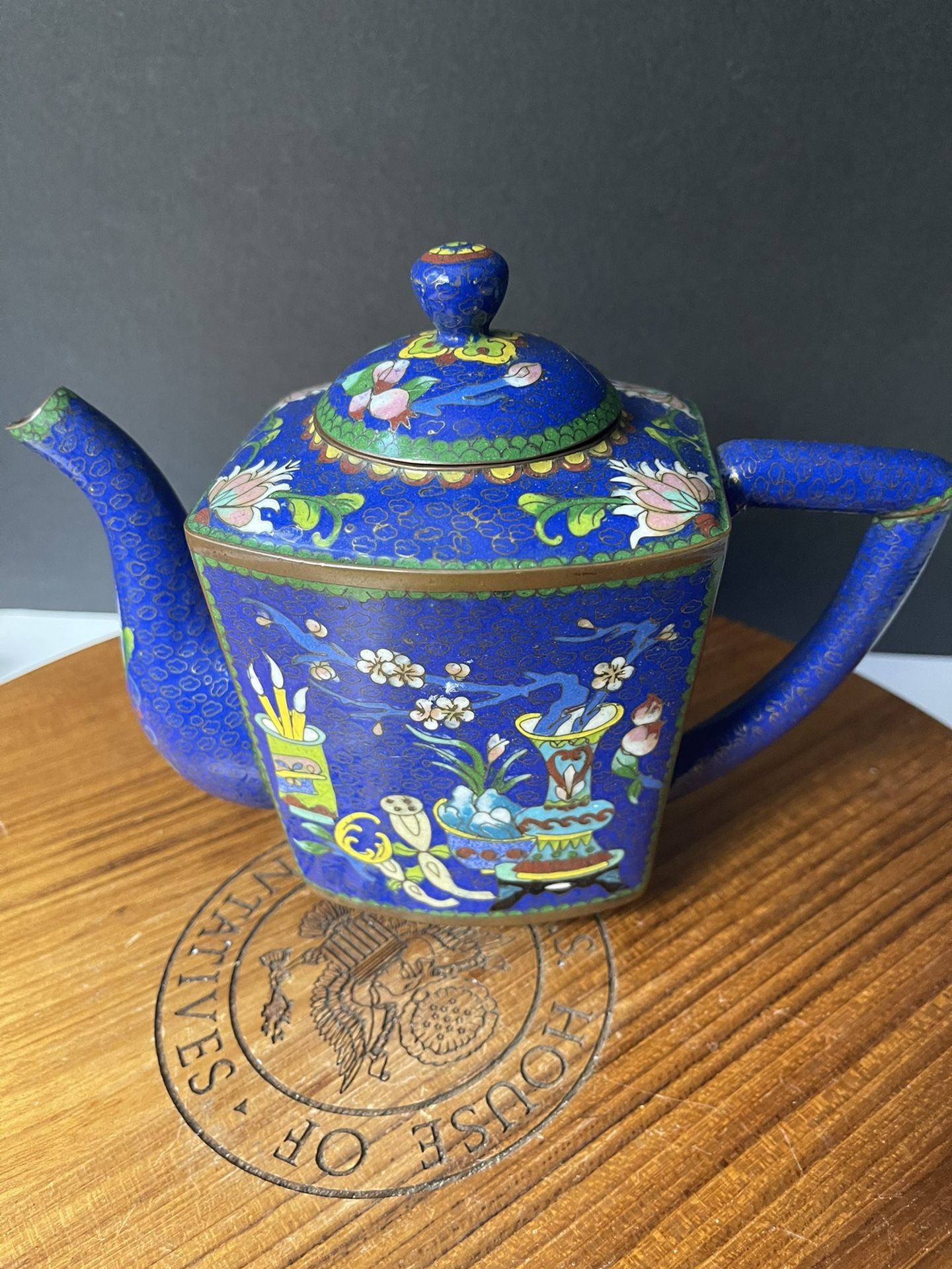 Chinese Cloisonné Tea Pot