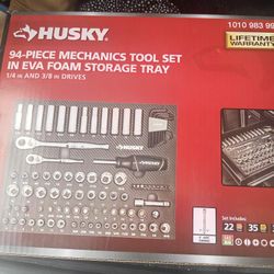 Husky 94 Piece Mechanical Tool Set 1/4 And 3/8 In. Drives